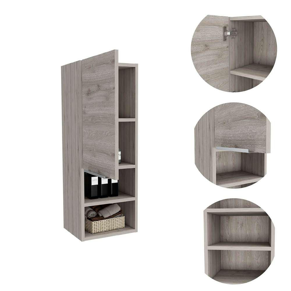 Gabinete De Baño Rectangular Mila Ceniza 30X30cm Sin Espejo Y Con Una Puerta img #4