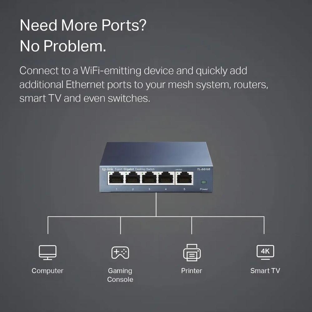Tp Link, Switch De Escritorio 5 Puertos Gigabit, Tl Sg105 img #3