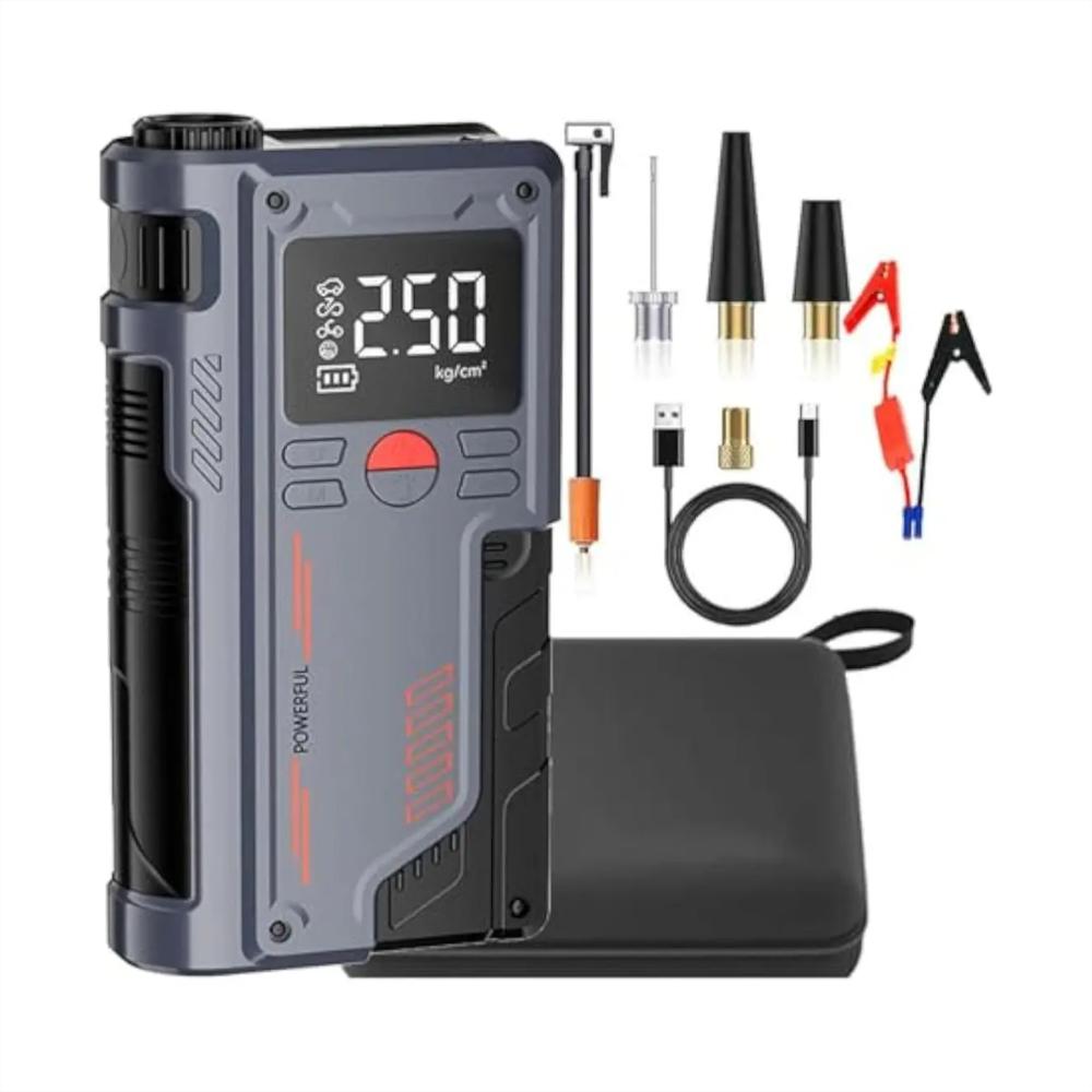 Arrancador De Batería Multifuncional 10000Mah Con Compresor De Aire Digital img #1