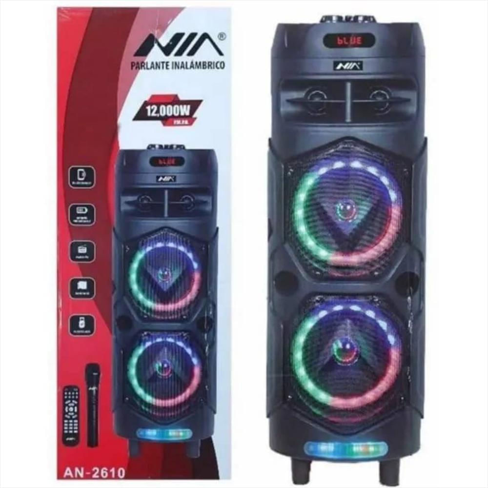 Torre De Sonido Original Nia 2610 Recargable Micrófono Luces Leds Fm 12000W Bluetooth img #1