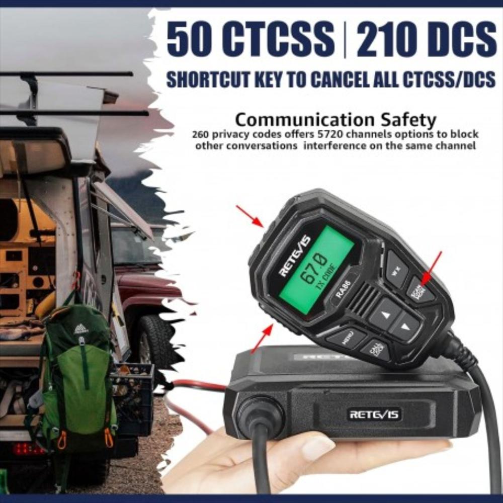 Radio Movil Gmrs Retevis Ra86 20W 30 Canales img #2