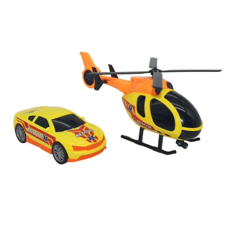 Helicoptero Y Carro PLASTICOS ASOCIADOS Rescue Pilas Luz Y Sonidos img #2