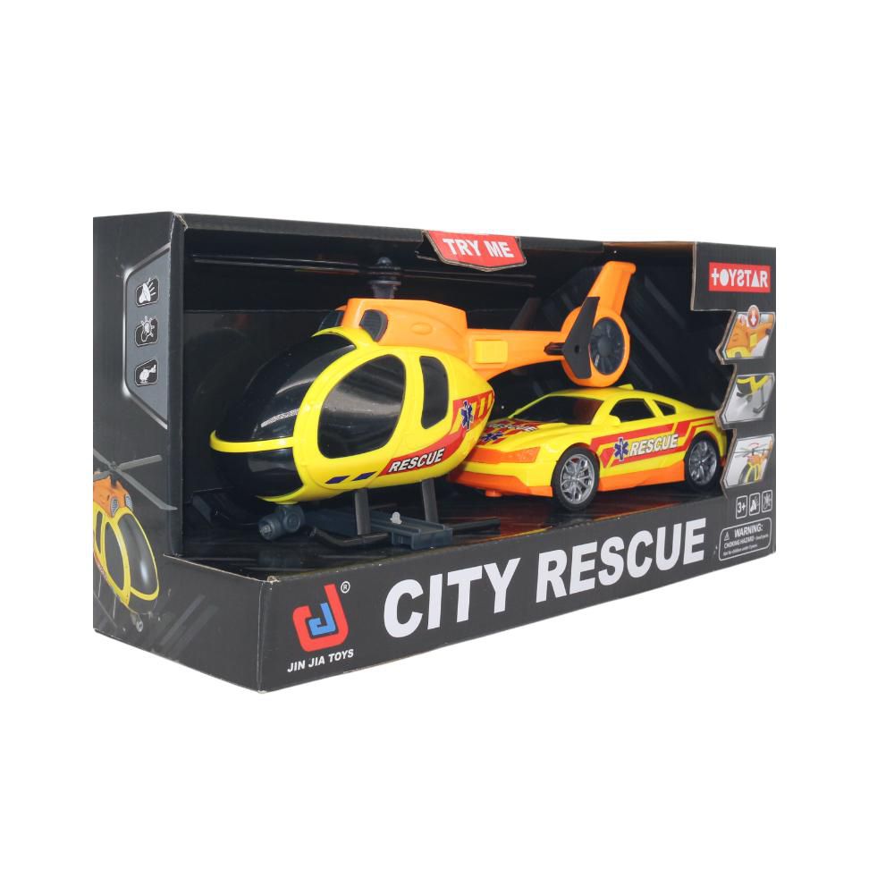 Helicoptero Y Carro PLASTICOS ASOCIADOS Rescue Pilas Luz Y Sonidos img #4