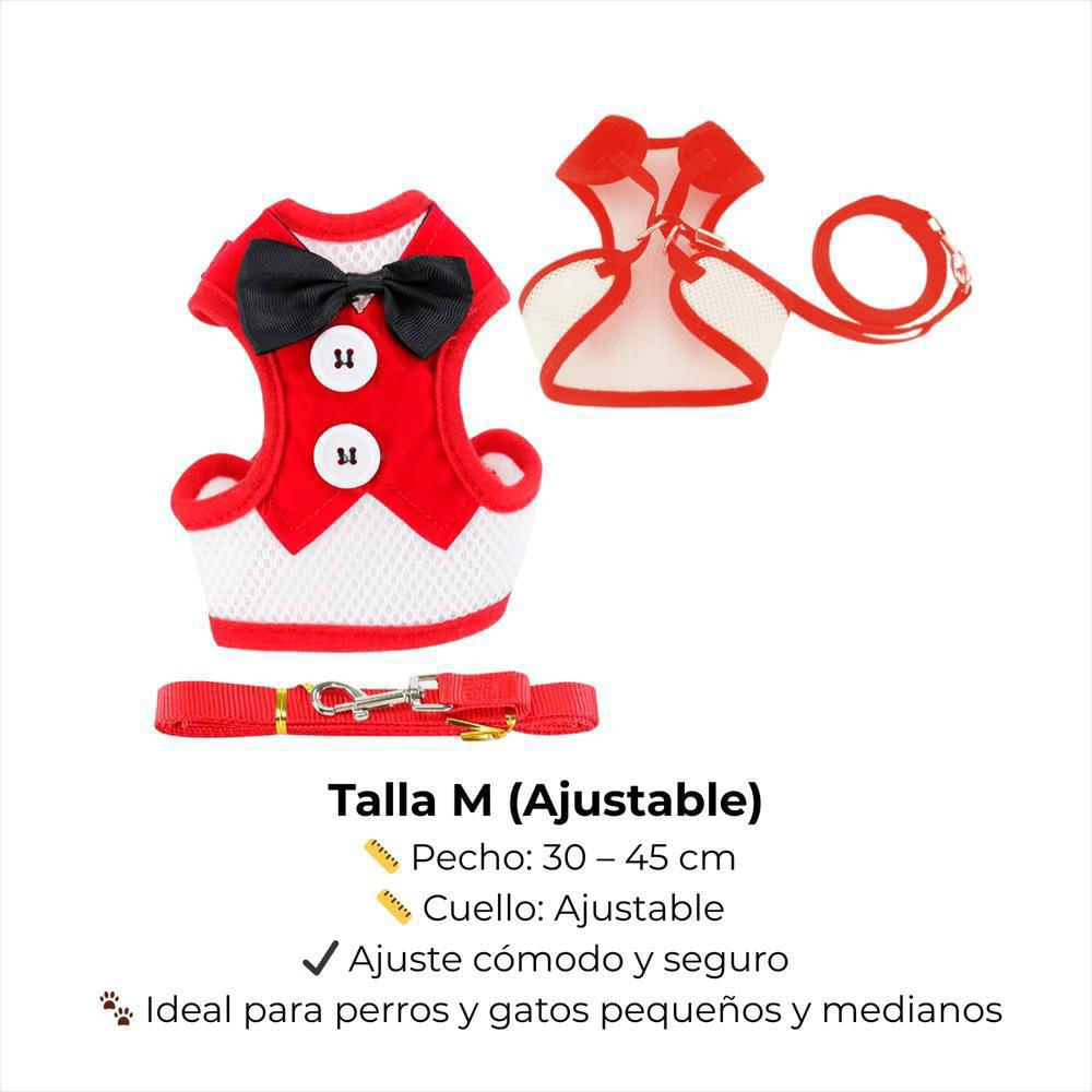 Arnés Ajustable Para Perro Y Gato Con Correa Talla M img #2