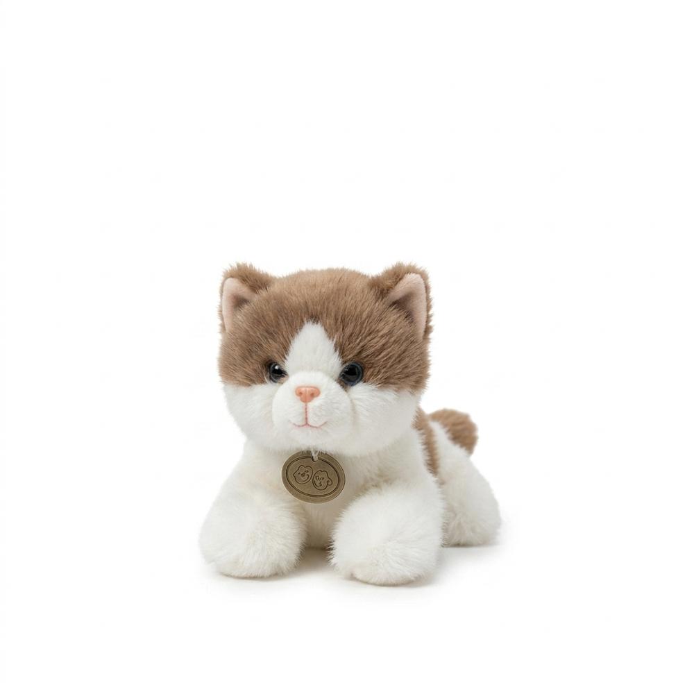 Peluche De Gato Adorable Blanco/Cafe img #1