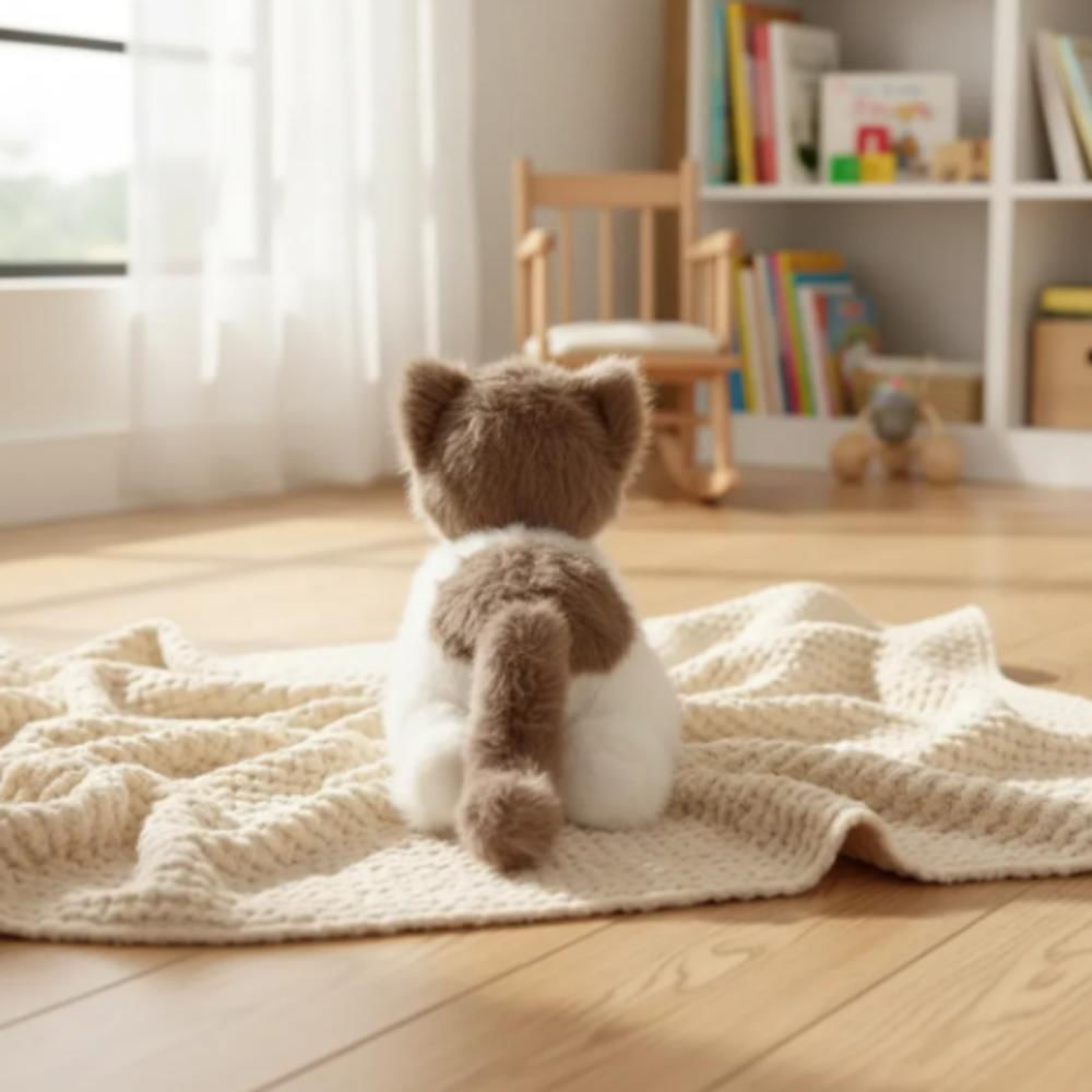 Peluche De Gato Adorable Blanco/Cafe img #4