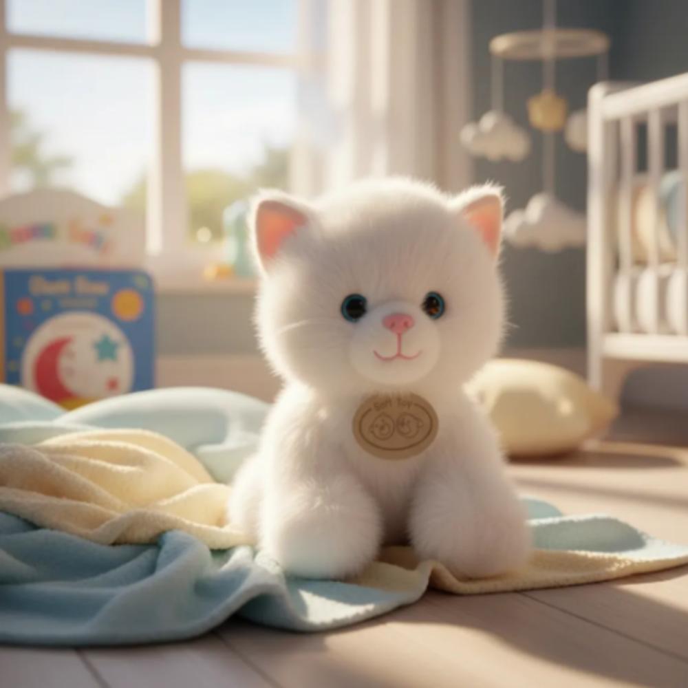 Peluche De Gato Adorable Blanco img #2