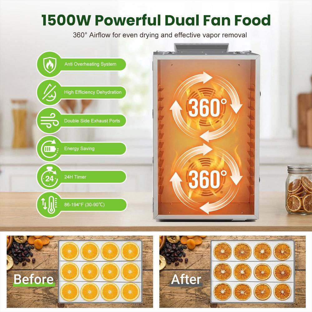 Deshidratador Comercial De Alimentos 1500W De 20 Bandejas img #5
