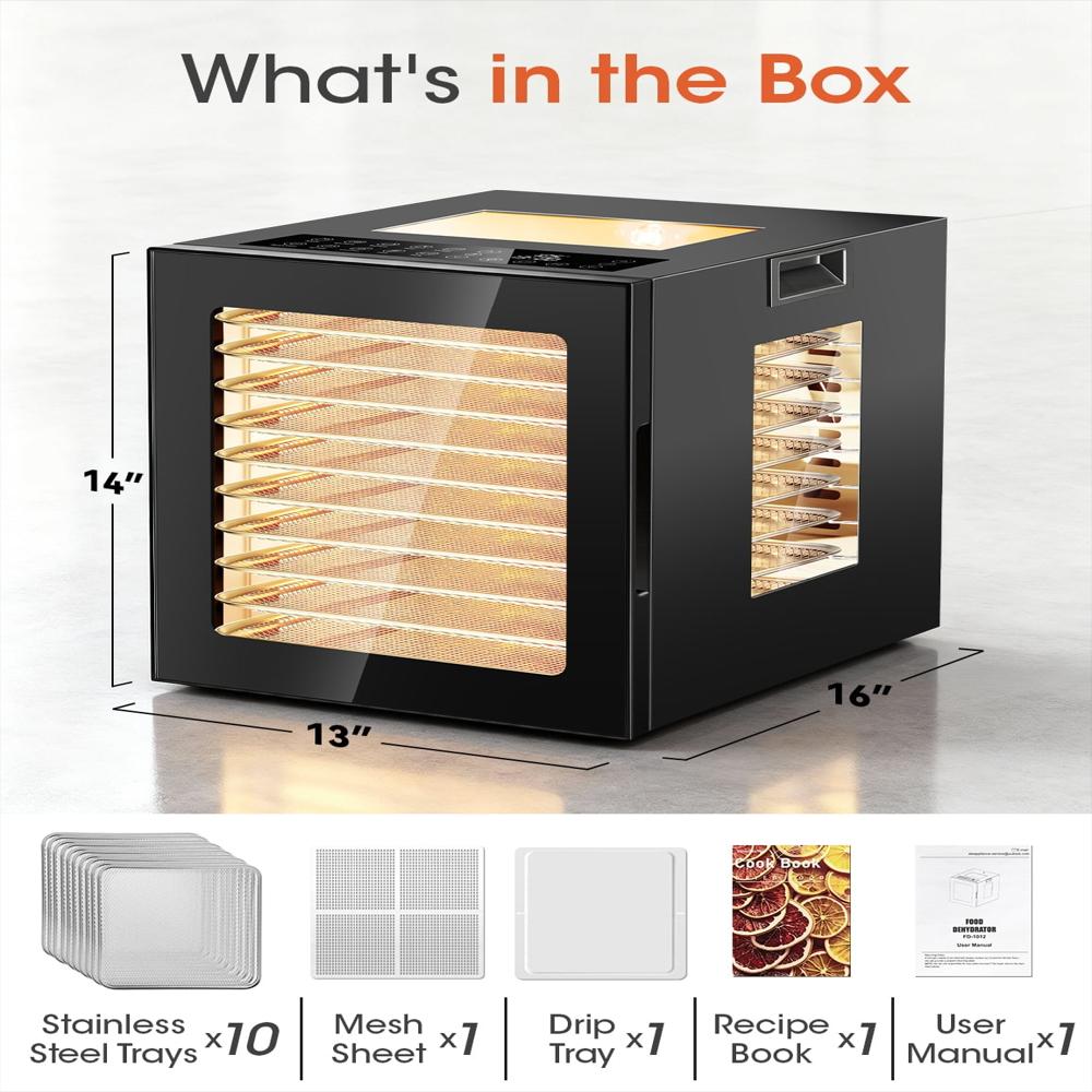 Deshidratador De Alimentos Urbansync 850W De 10 Bandejas De Acero img #2