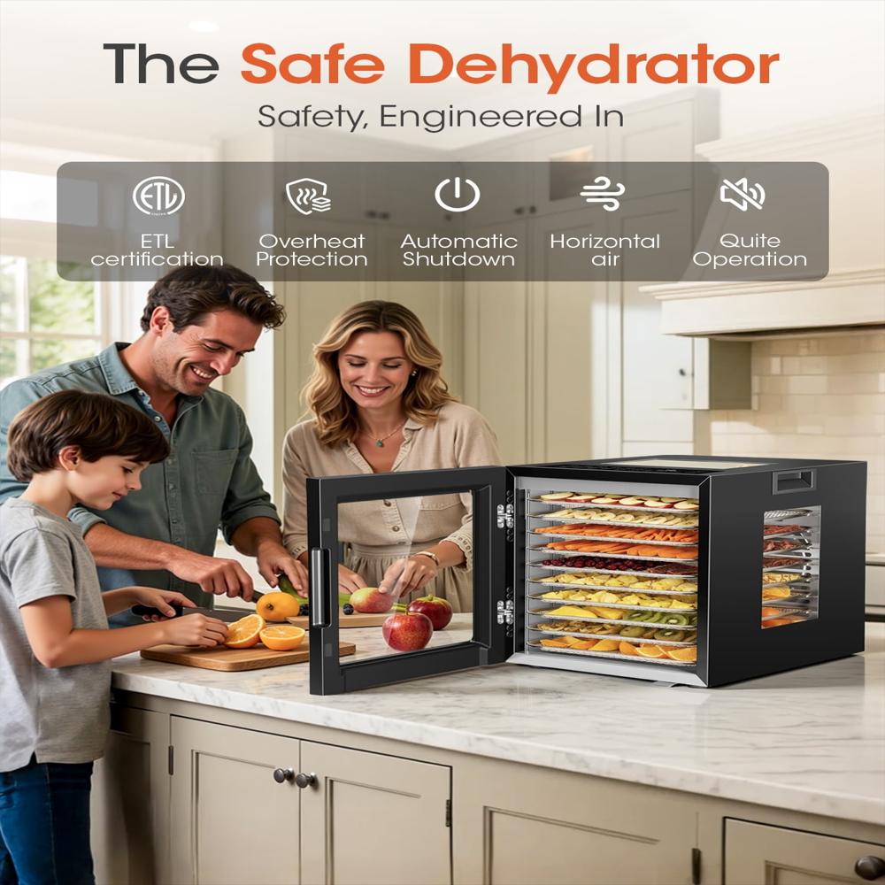 Deshidratador De Alimentos Urbansync 850W De 10 Bandejas De Acero img #4