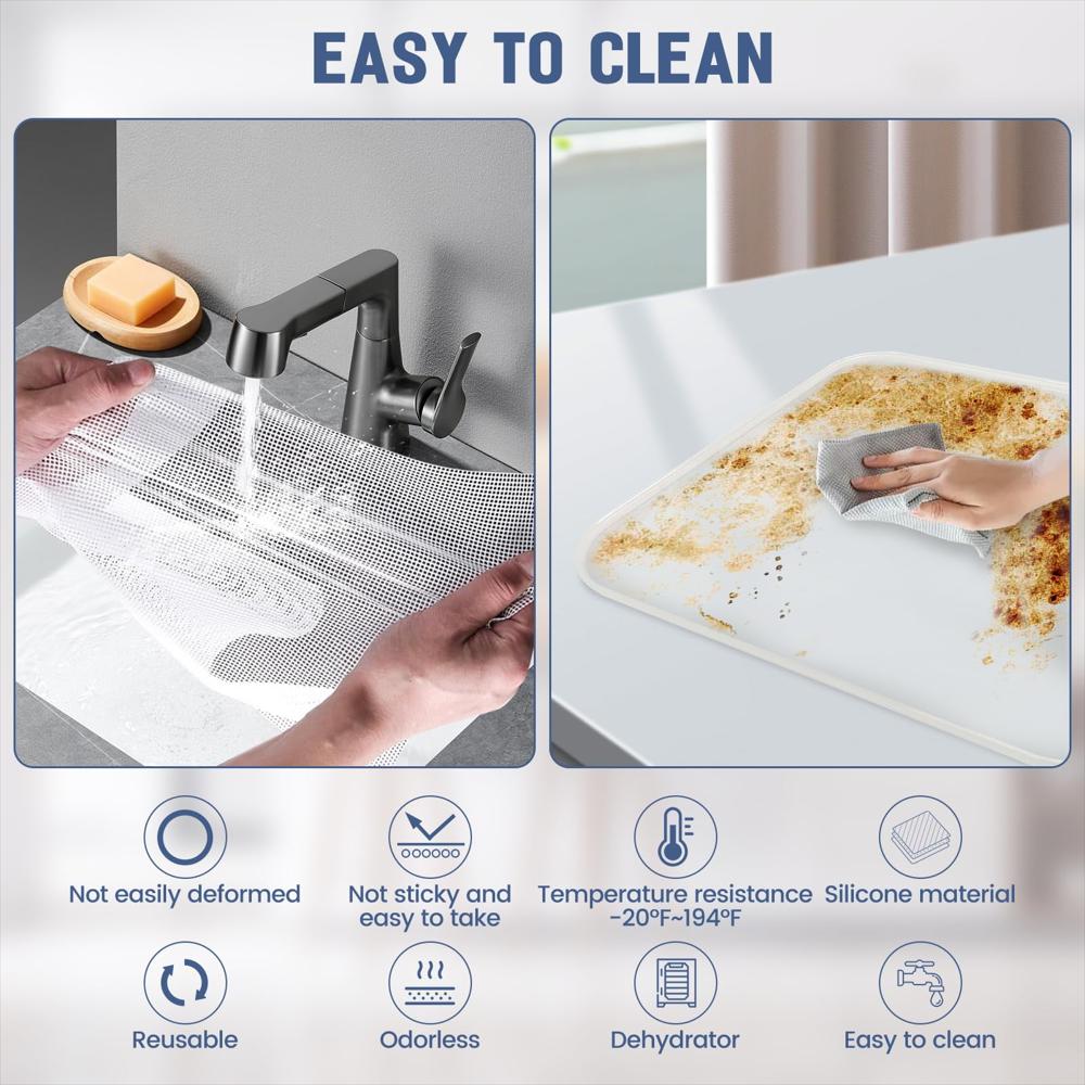 Set De 8 Láminas De Silicona Para Deshidratador De Alimentos 9.45 X 9.45 img #2