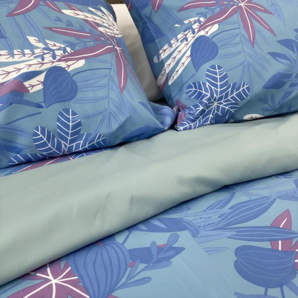 Juego De Sábanas 300 Hilos 100% Algodón Riviera Azul Cama Sencilla Mindy img #5
