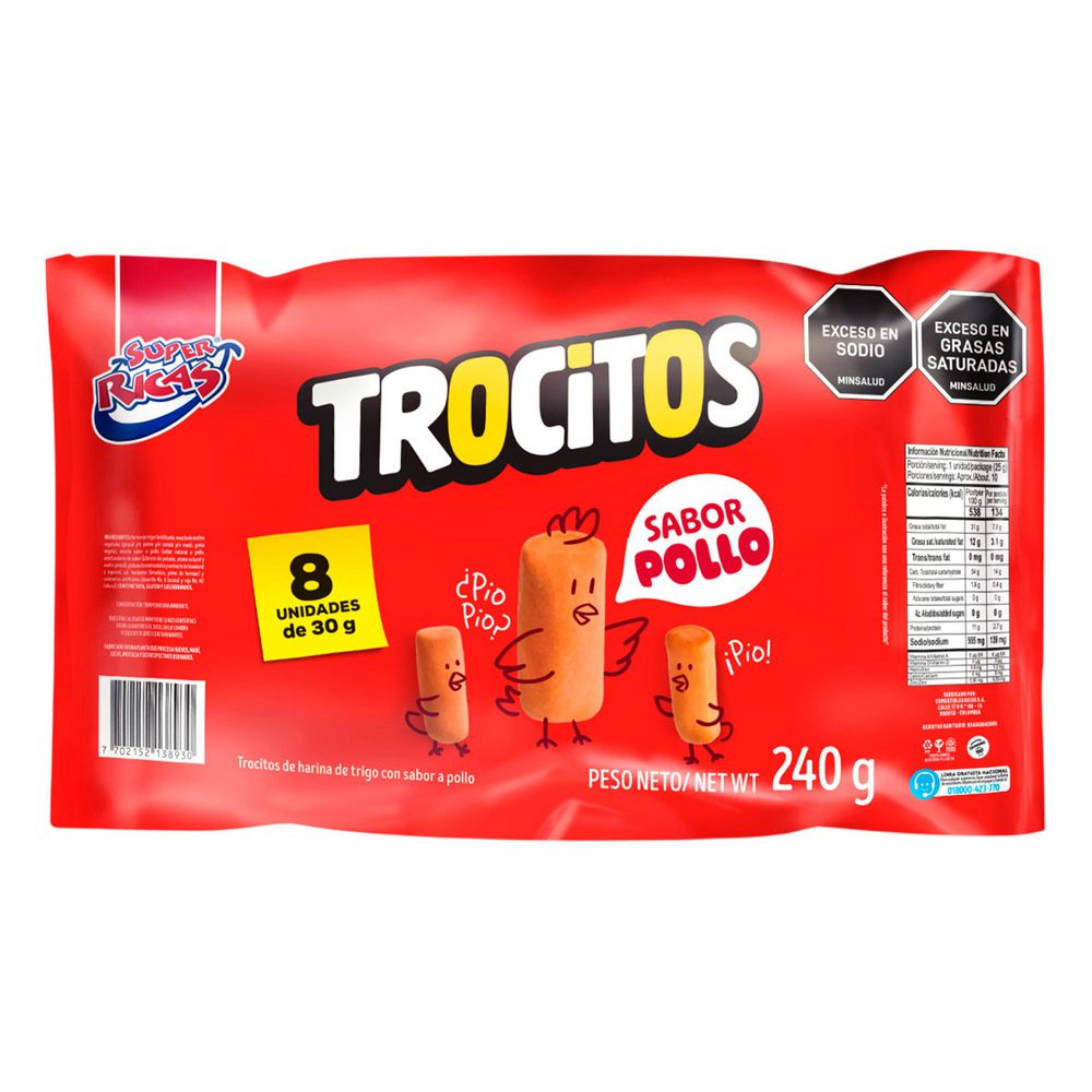 Trocitos SUPER RICAS sabor a pollo (240  gr) img #1