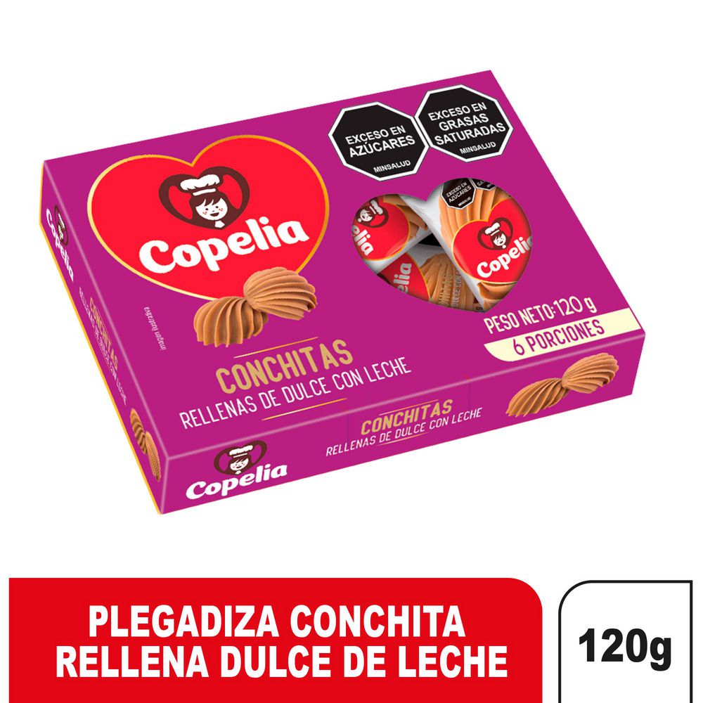 Conchitas COPELIA rellenas dulce con leche x6und (120  gr) img #1