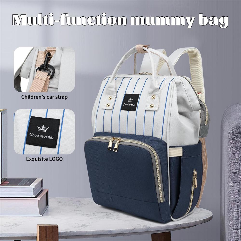 Pañalera Tipo Maleta Hdj Grande Con Bolsillo Aislado Azul Navy img #5
