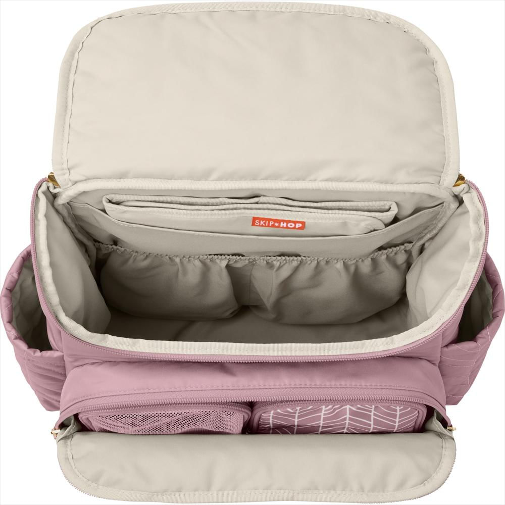 Pañalera Tipo Maleta Skip Hop Forma Acolchada Mauve Mist Con Cubos img #2
