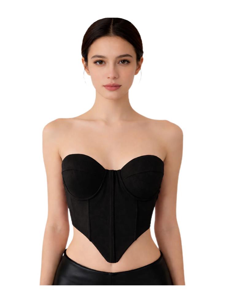Corset Laufrak Strapless En Punta En Vinilo Copa Prehormada Varillas img #1