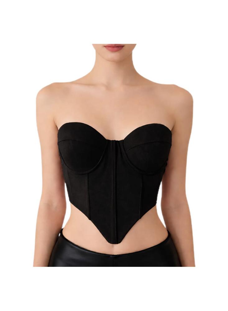 Corset Laufrak Strapless En Punta En Vinilo Copa Prehormada Varillas img #2