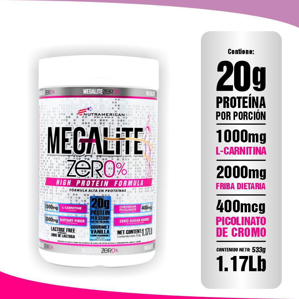 Proteína MEGAPLEX zero% vainilla gourmet (640  gr) img #1