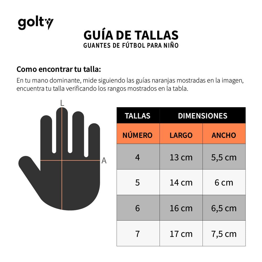 Guante Competencia Golty Pro Fingers Niño Verde/Azul img #3