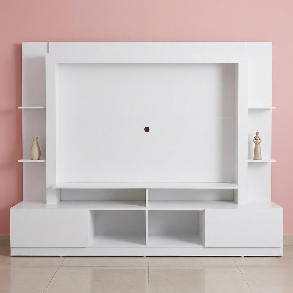 Centro De Entretenimiento Moderno Tv 65 Pulgadas Panel Rack Blanco img #3