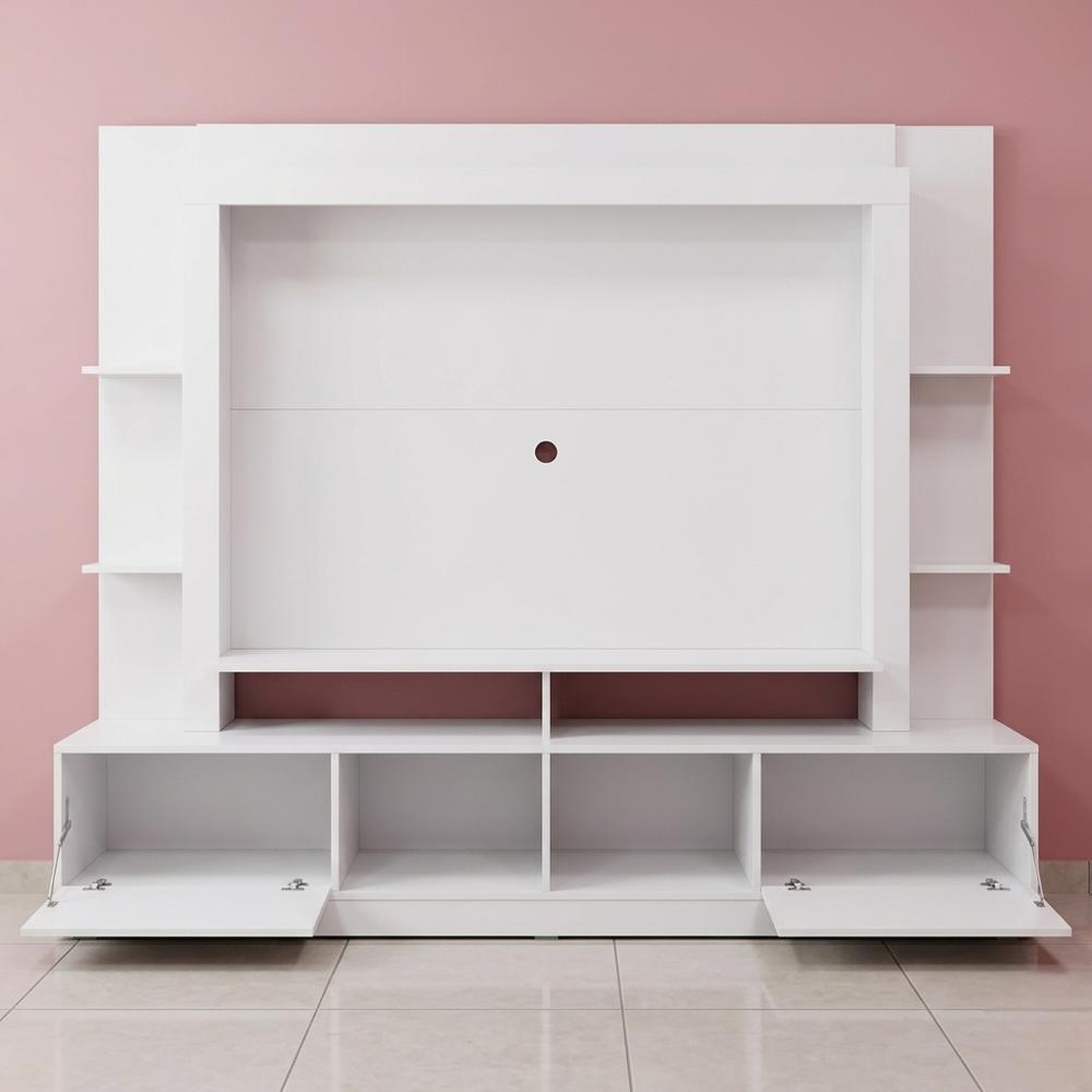Centro De Entretenimiento Moderno Tv 65 Pulgadas Panel Rack Blanco img #4