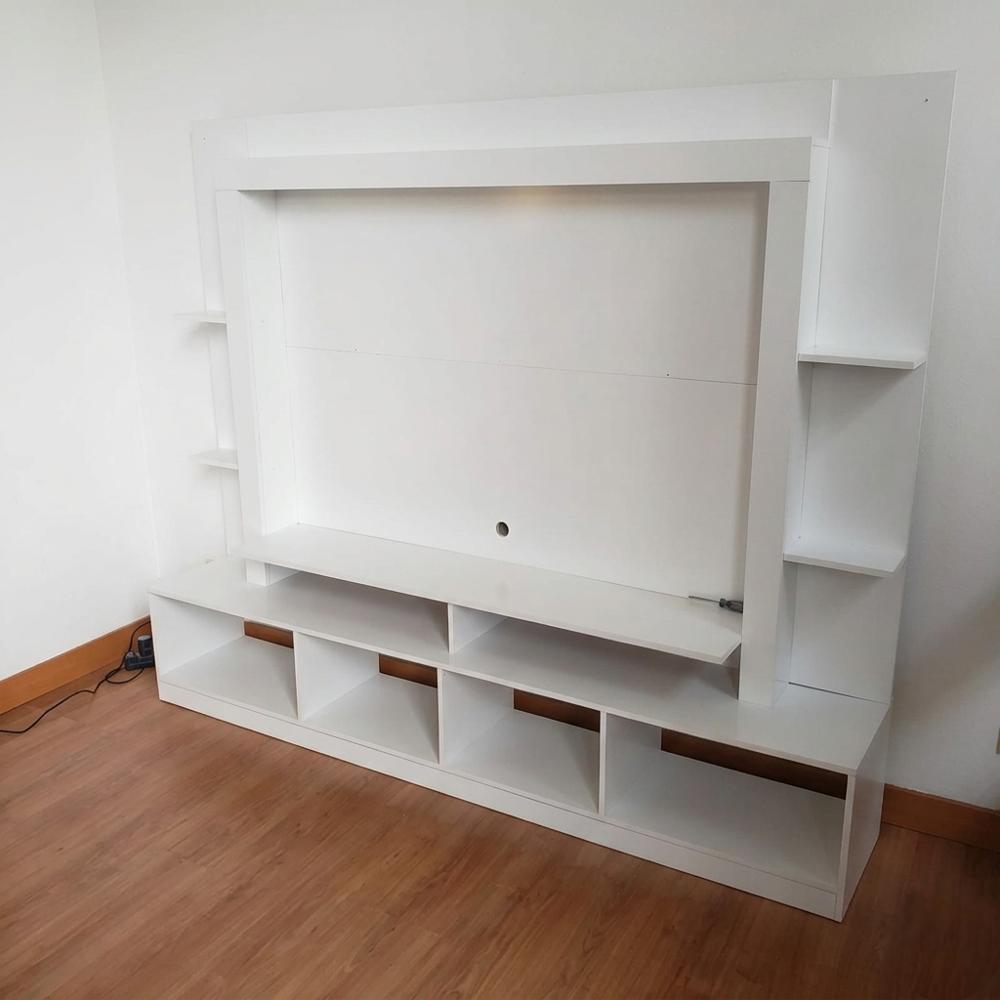 Centro De Entretenimiento Moderno Tv 65 Pulgadas Panel Rack Blanco img #5
