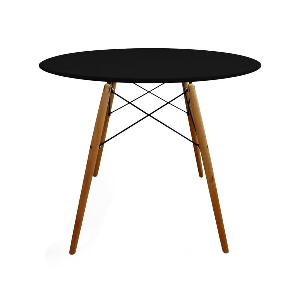 Mesa Redonda Negro Para Cocina Y Comedor 80 Cm img #1