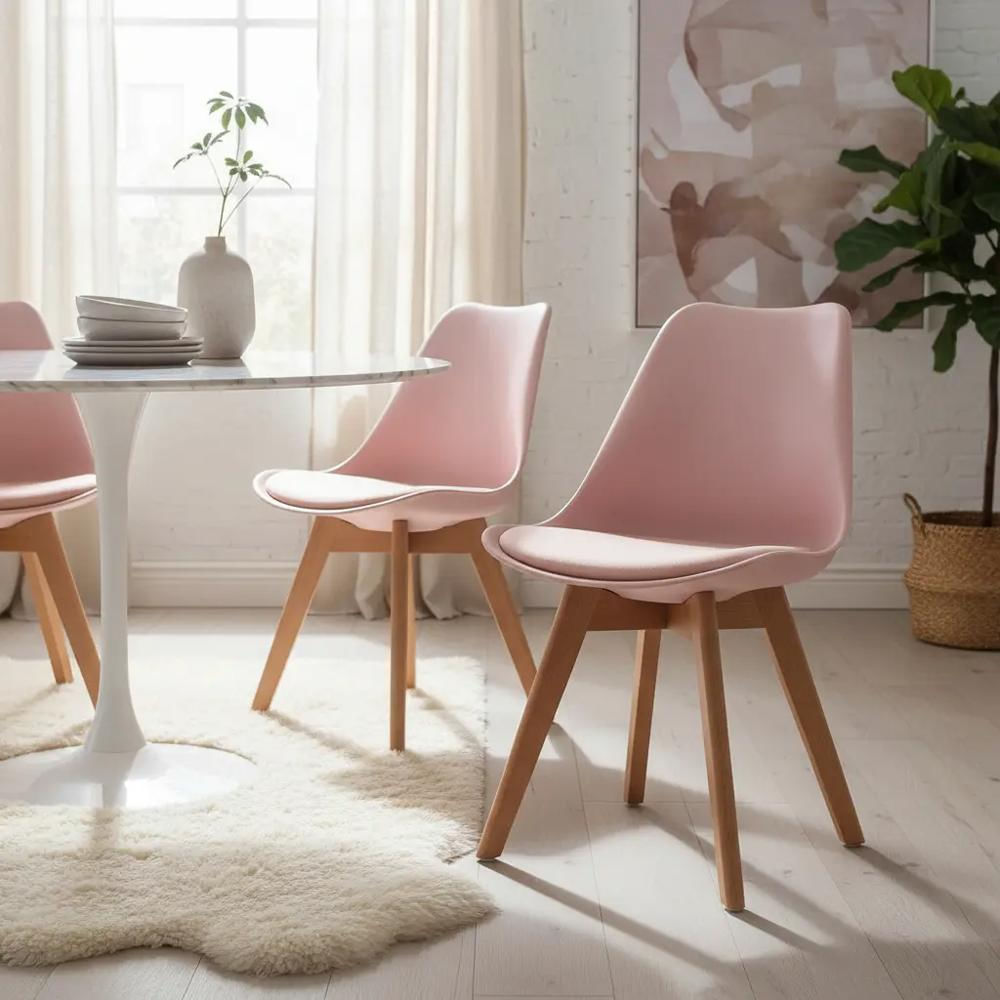Silla De Comedor Moderno Rosada img #3
