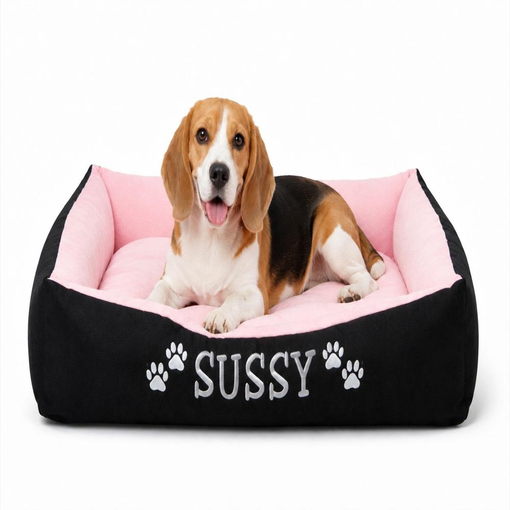 Cama Para Perros Lavable Con El Nombre Bordado 80 X 55 Cm img #1