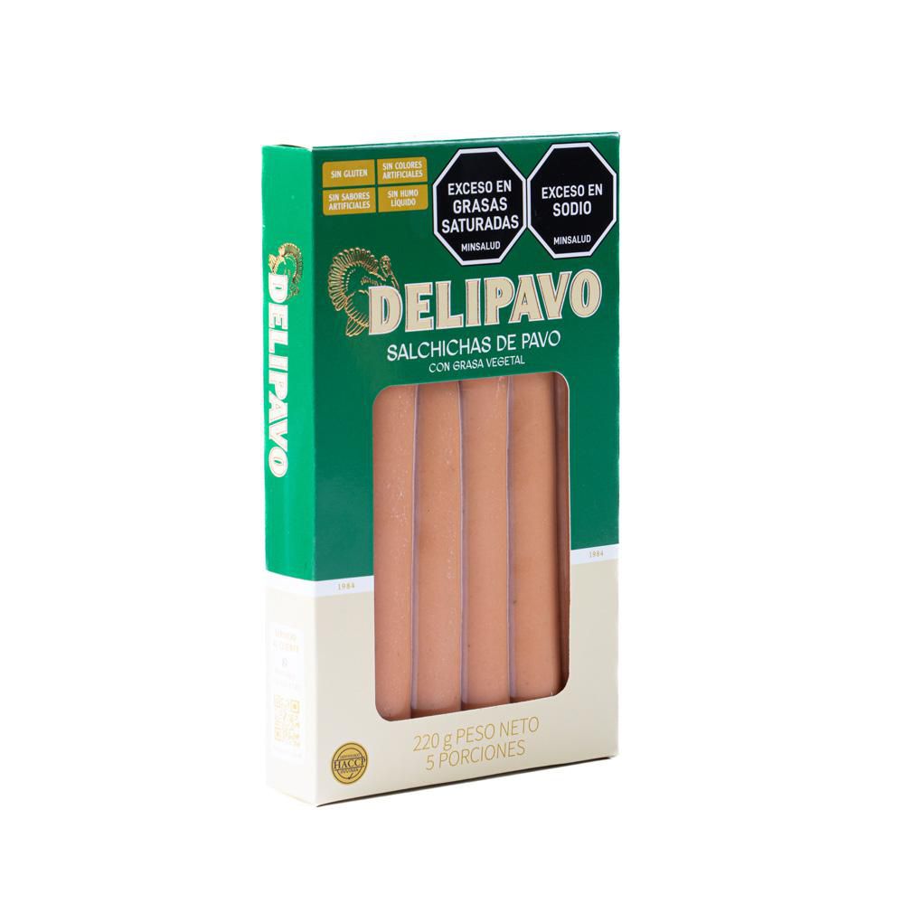 Salchicha de pavo DELIPAVO con grasa vegetal (220  gr) img #2