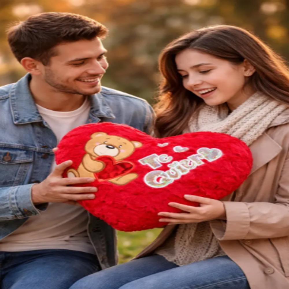 Cojín Corazón Peluche Te Quiero Decorativo Pequeño img #3