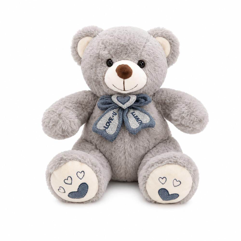 Peluche Oso De 30Cm Perfecto Para Regalar Gris Corazón img #1