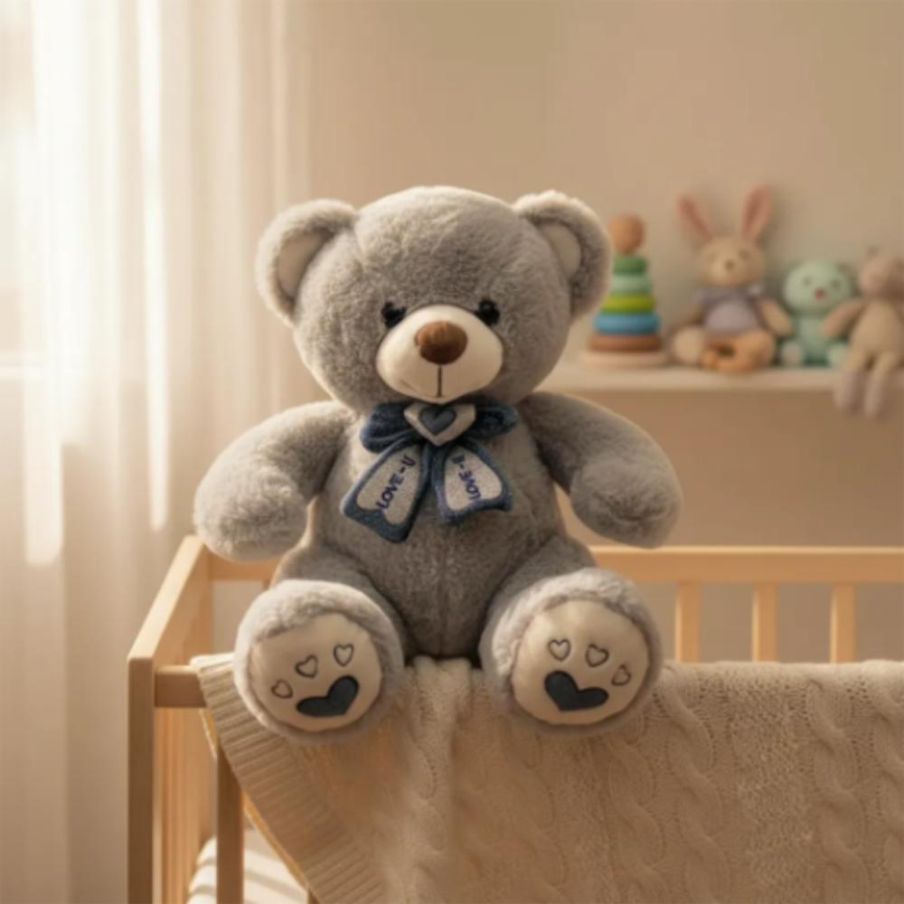 Peluche Oso De 30Cm Perfecto Para Regalar Gris Corazón img #2