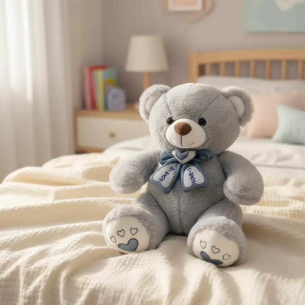 Peluche Oso De 30Cm Perfecto Para Regalar Gris Corazón img #5