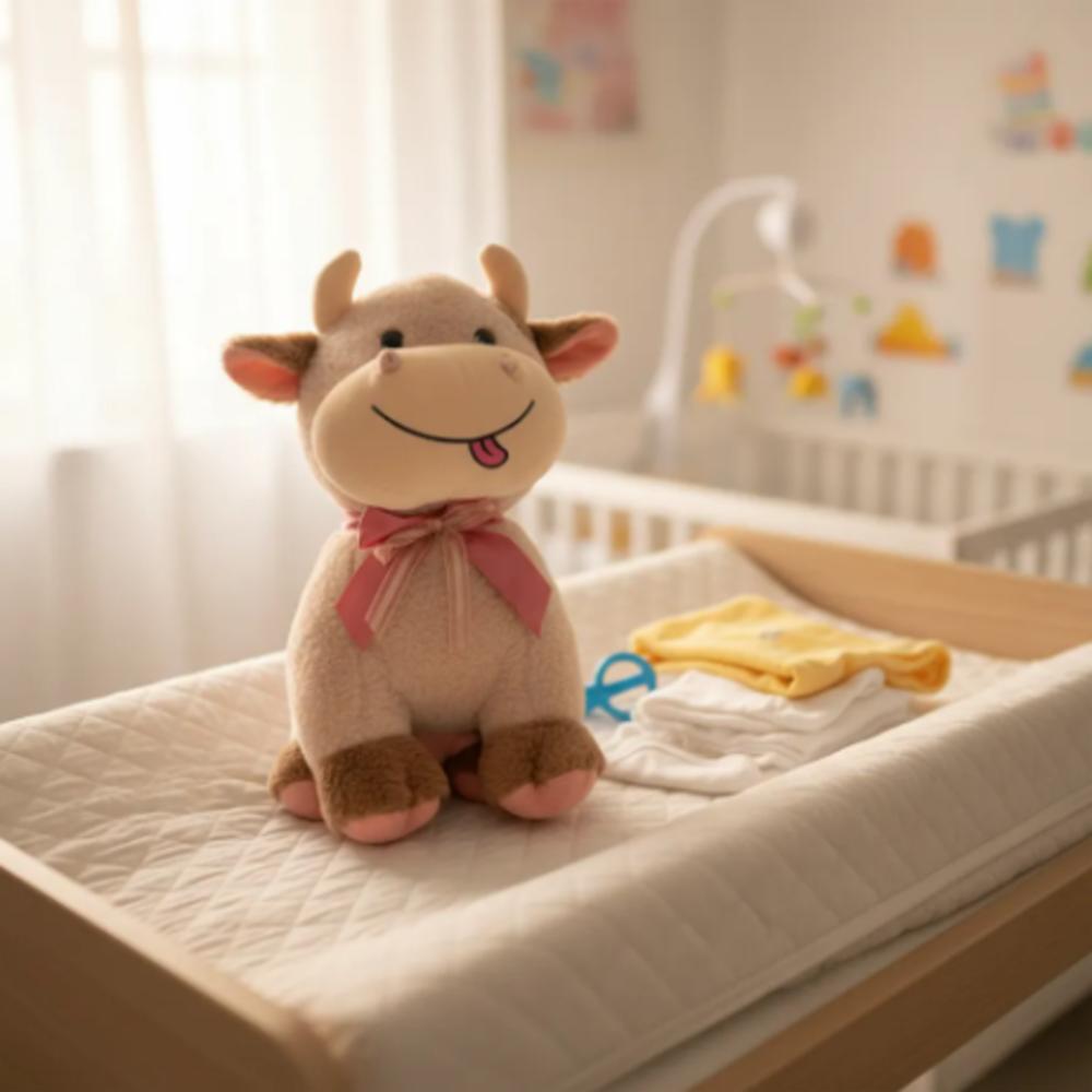 Vaca De Peluche Suave Con Moño Regalo Ideal Grande img #4