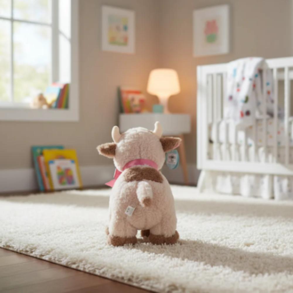 Vaca De Peluche Suave Con Moño Regalo Ideal Pequeña img #2