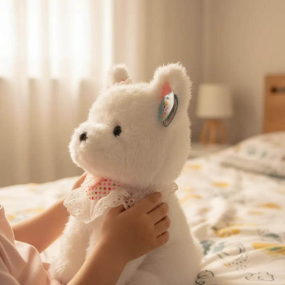 Peluche Suave Y Peludo Tipo Perrito Ternura Rosa img #4