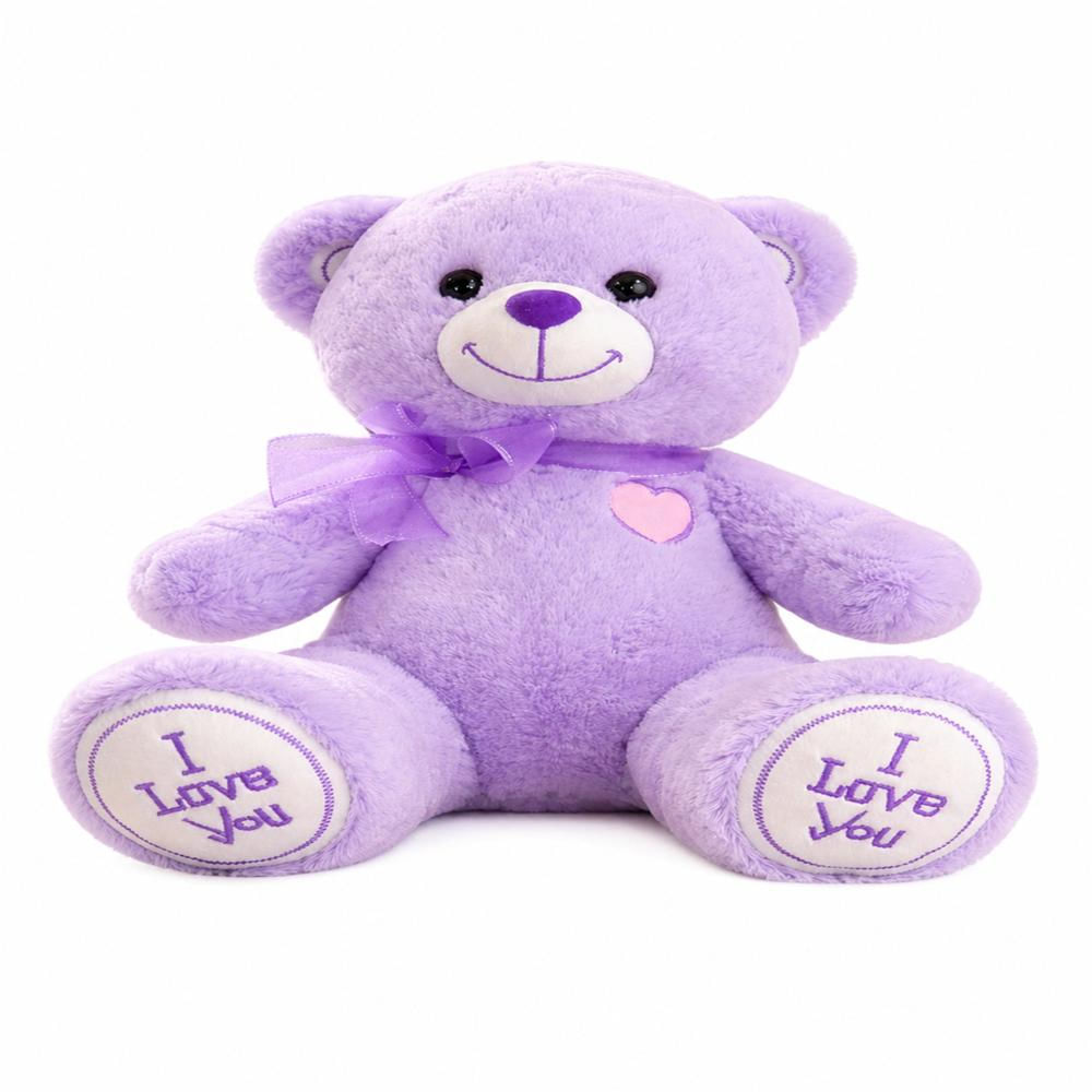 Oso De Peluche Con Corazón I Love You Morado img #1