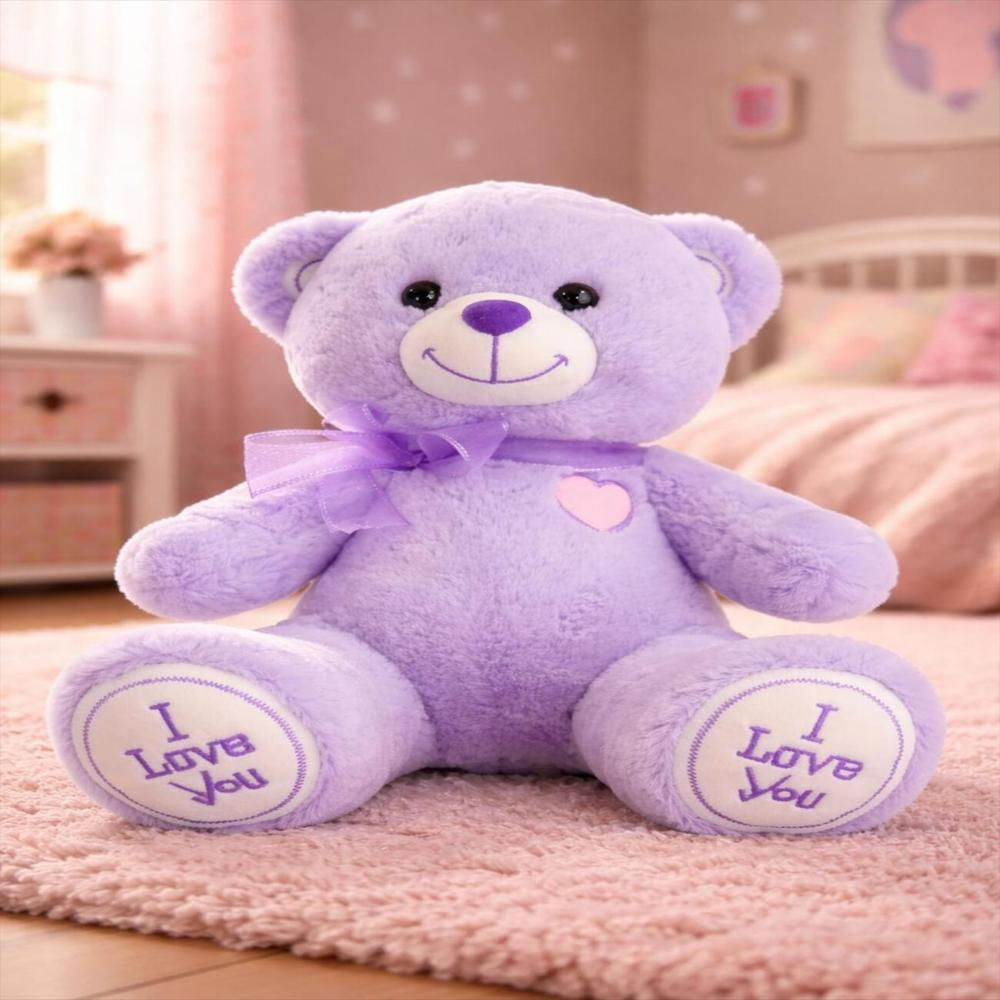 Oso De Peluche Con Corazón I Love You Morado img #5