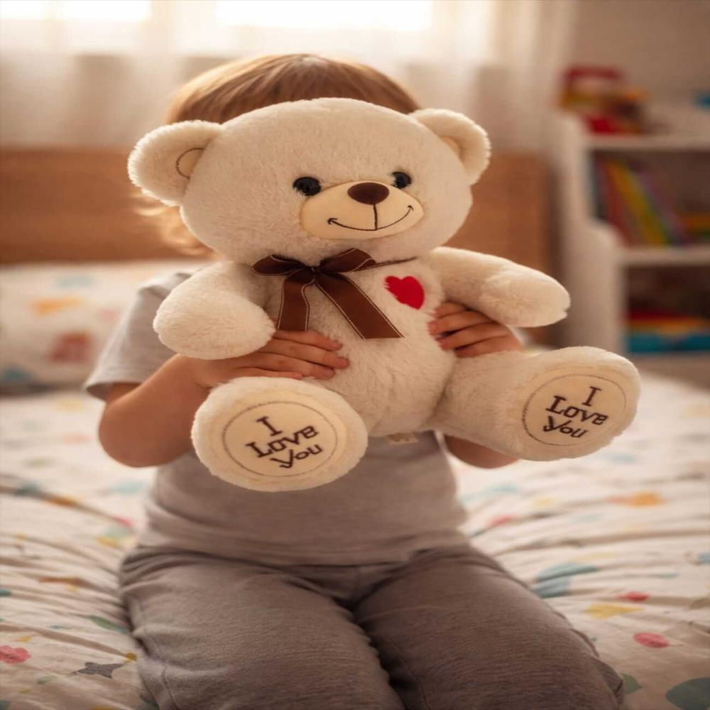 Oso De Peluche Con Corazón I Love You Beige img #2