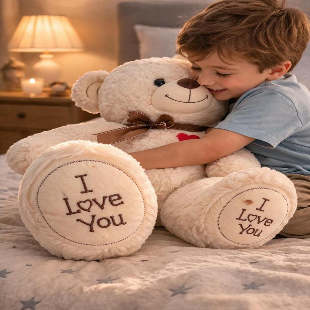 Oso De Peluche Con Corazón I Love You Beige img #5