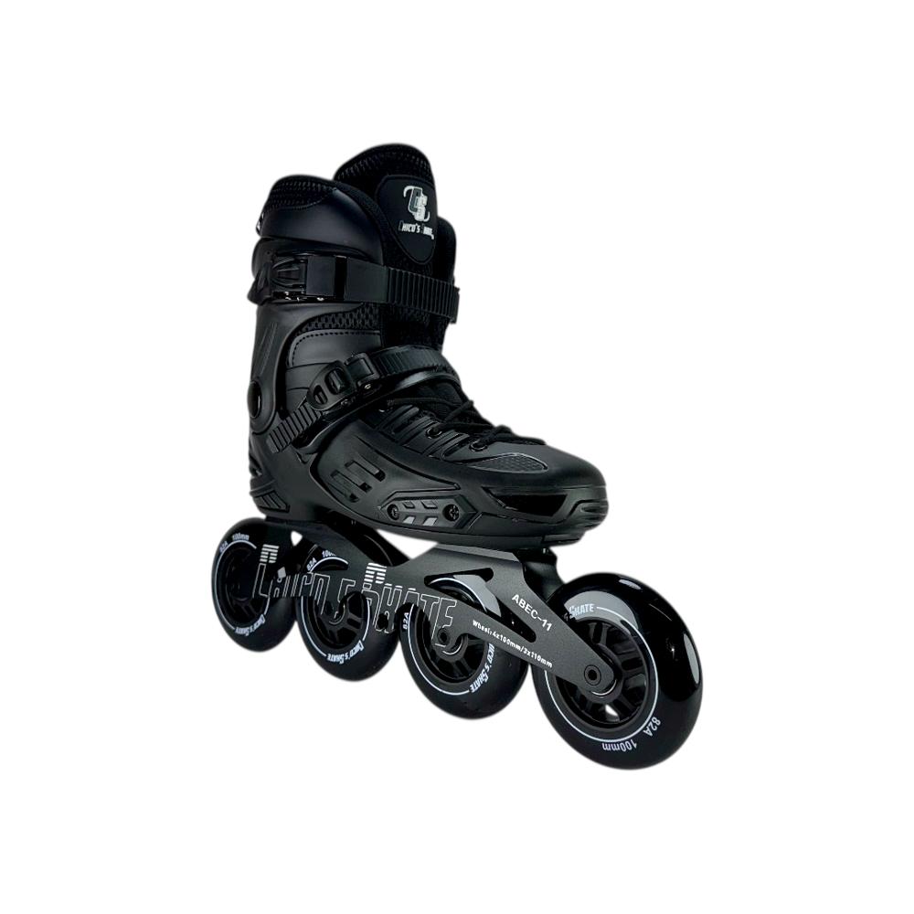 Patines En Linea Semiprofesionales Roller Skate Monoblock Con Protecciones Negro M 32 Ajustables A 35 img #4