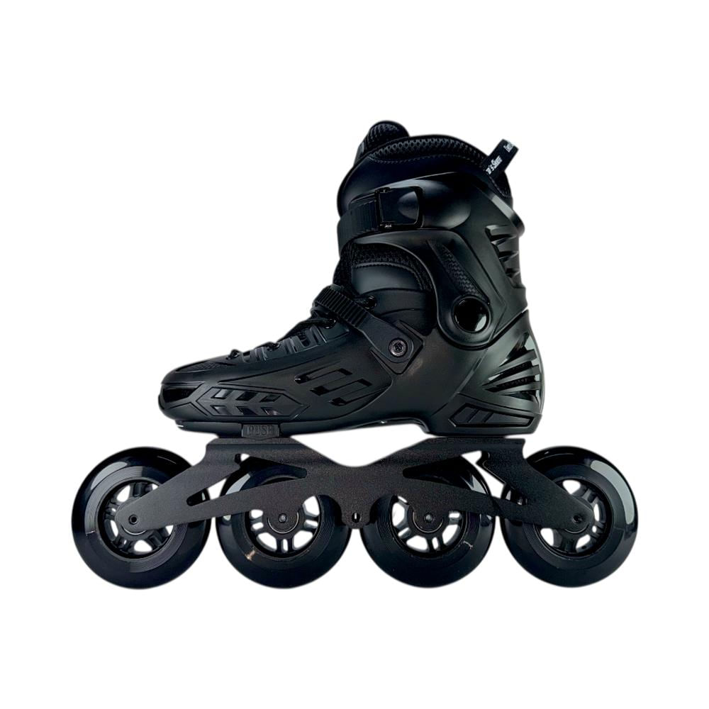 Patines En Linea Semiprofesionales Roller Skate Monoblock Con Protecciones Negro M 32 Ajustables A 35 img #5