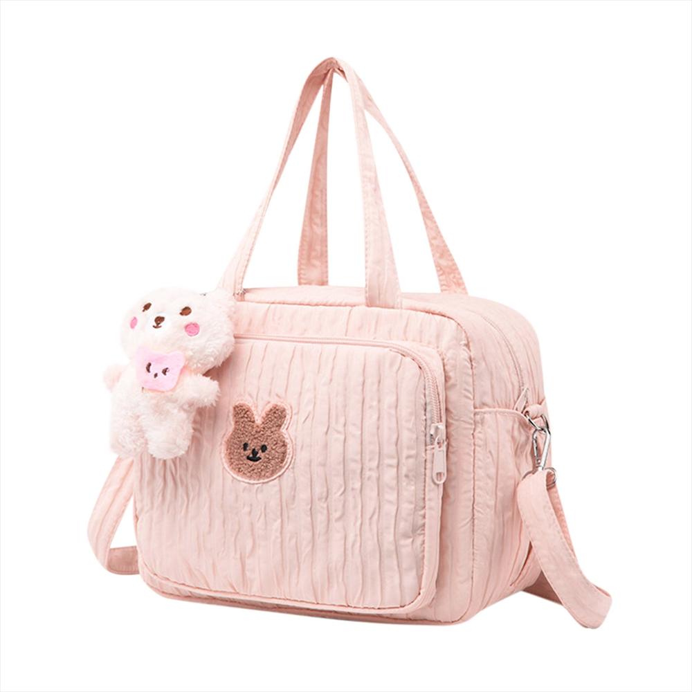 Pañalera Tipo Maleta Multifuncional Tipo Crossbody Para Bebé Rosada img #1