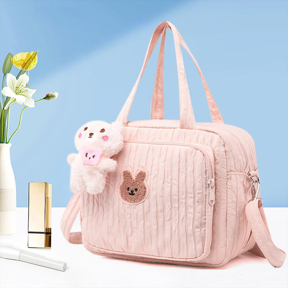 Pañalera Tipo Maleta Multifuncional Tipo Crossbody Para Bebé Rosada img #2