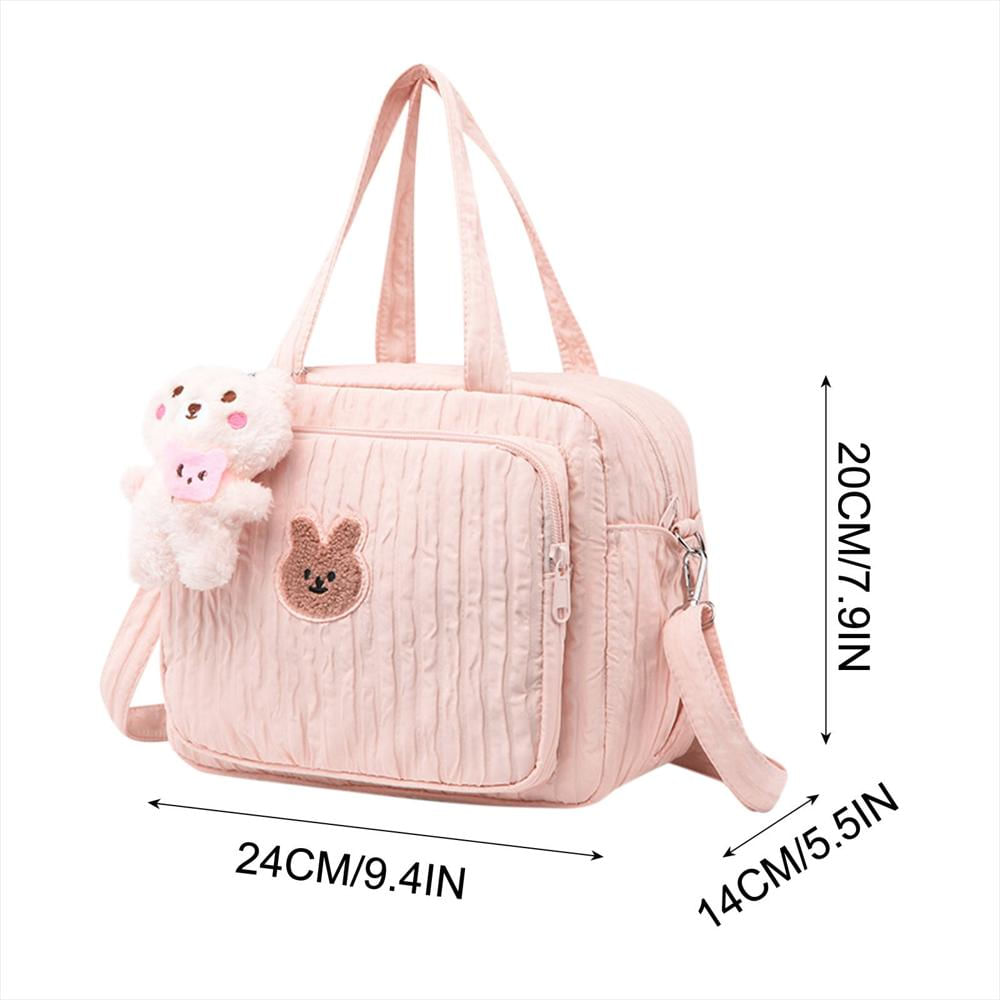 Pañalera Tipo Maleta Multifuncional Tipo Crossbody Para Bebé Rosada img #4