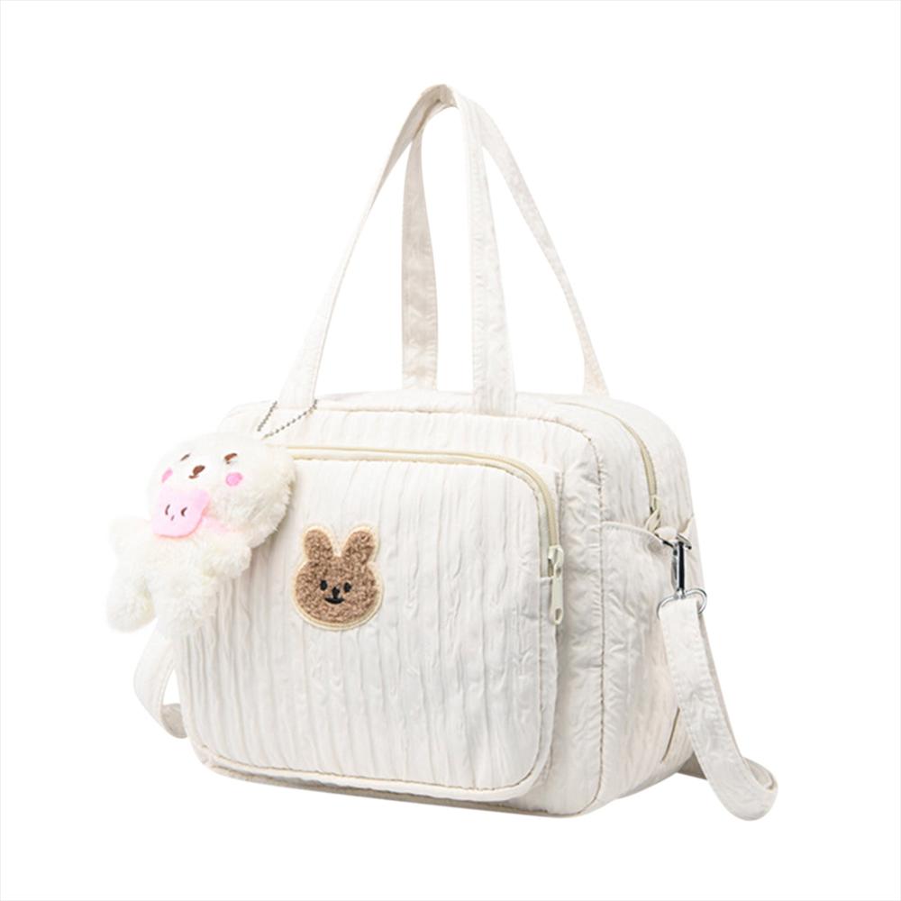 Pañalera Tipo Maleta Multifuncional Tipo Crossbody Para Bebé Blanca img #1