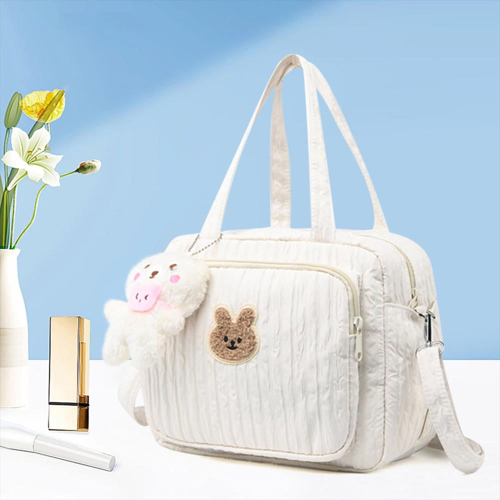 Pañalera Tipo Maleta Multifuncional Tipo Crossbody Para Bebé Blanca img #5