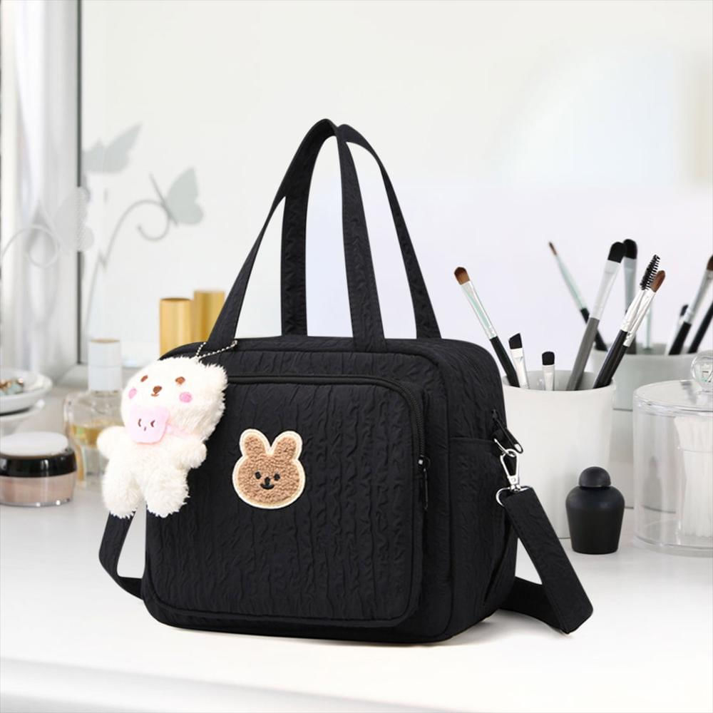 Pañalera Tipo Maleta Multifuncional Tipo Crossbody Para Bebé Negra img #4